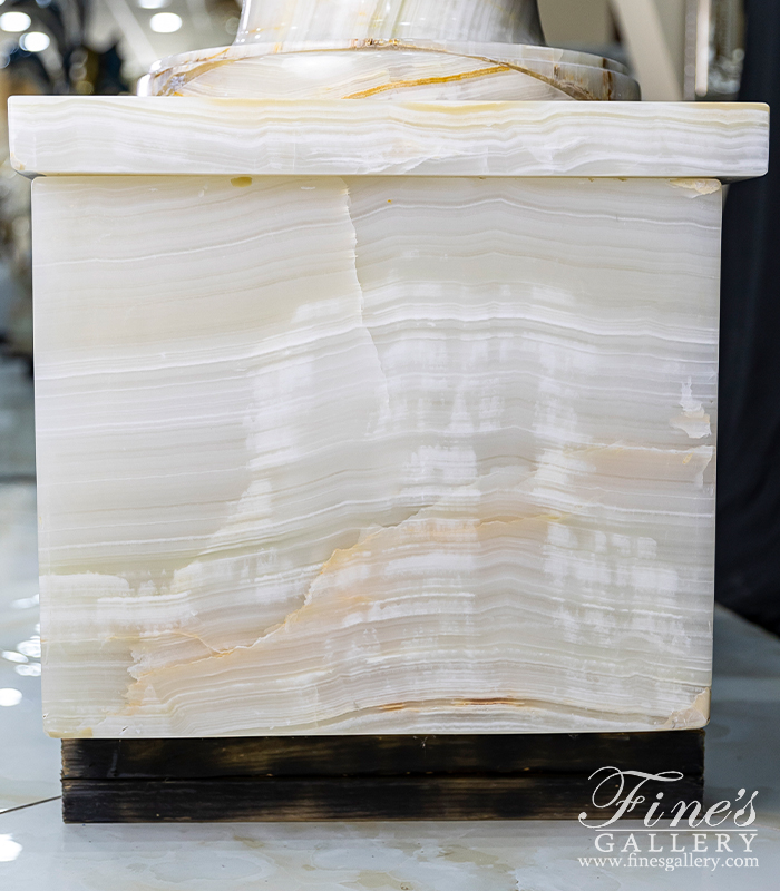 Marble Bases  - Stunning White Onyx Pedestal - MBS-295